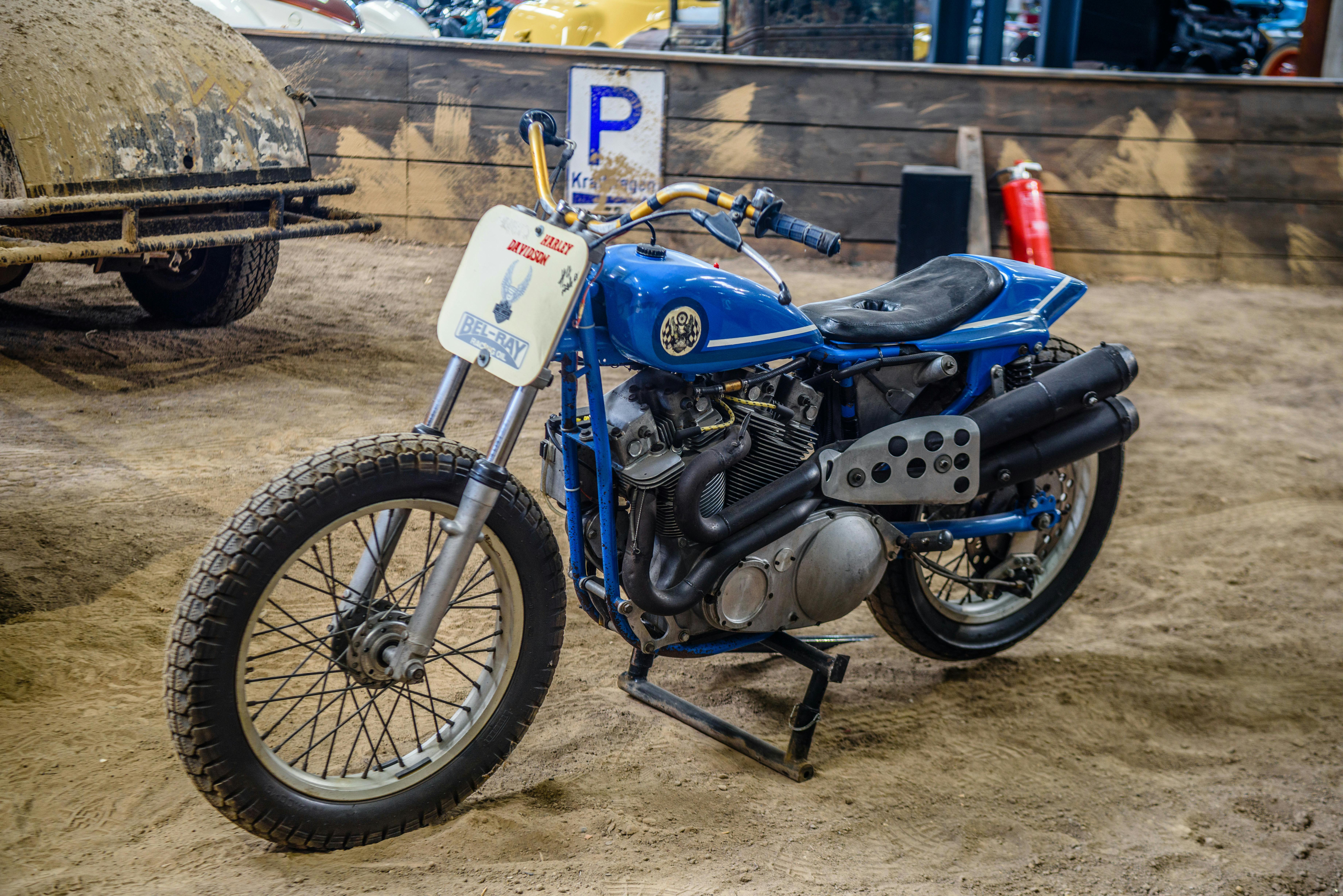 Picture of a blue Harley Davidson XR 750 