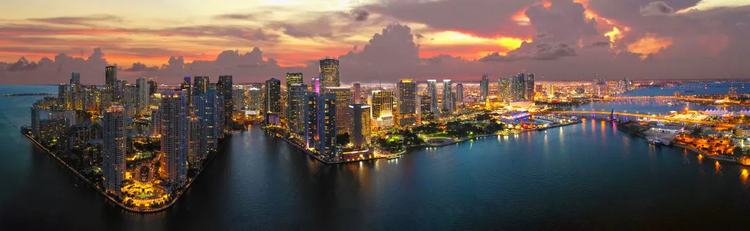 Luftaufnahme vom Stadtzentrum von Miami Reise nach Miami