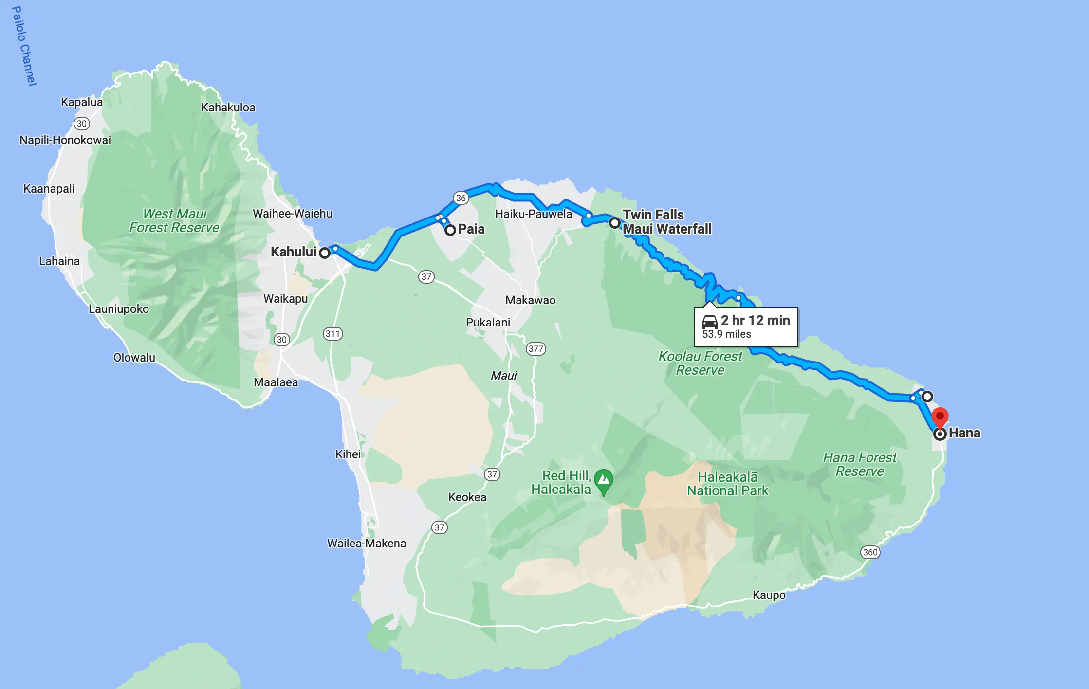 rutas de motocicletas en Maui, Hawái; carretera Hana