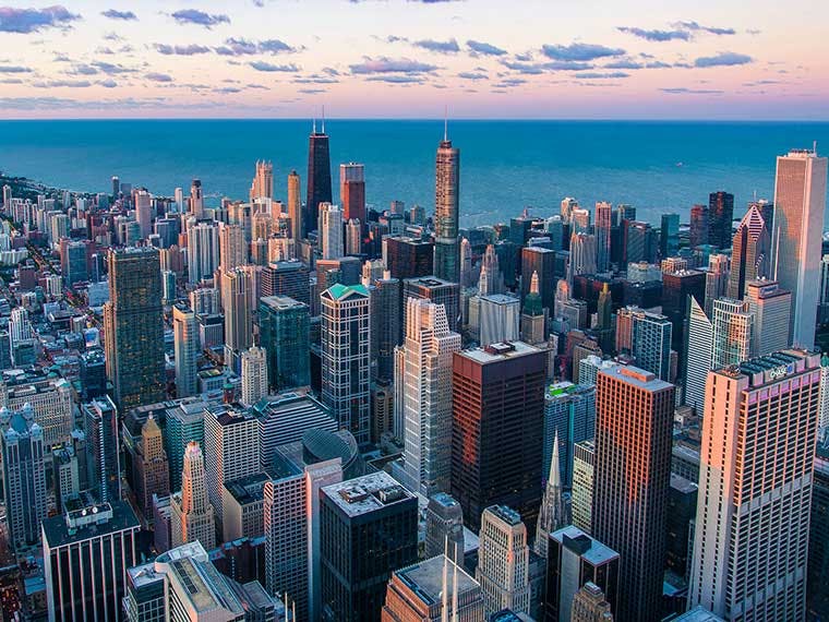 Chicago, Illinois cityscape.