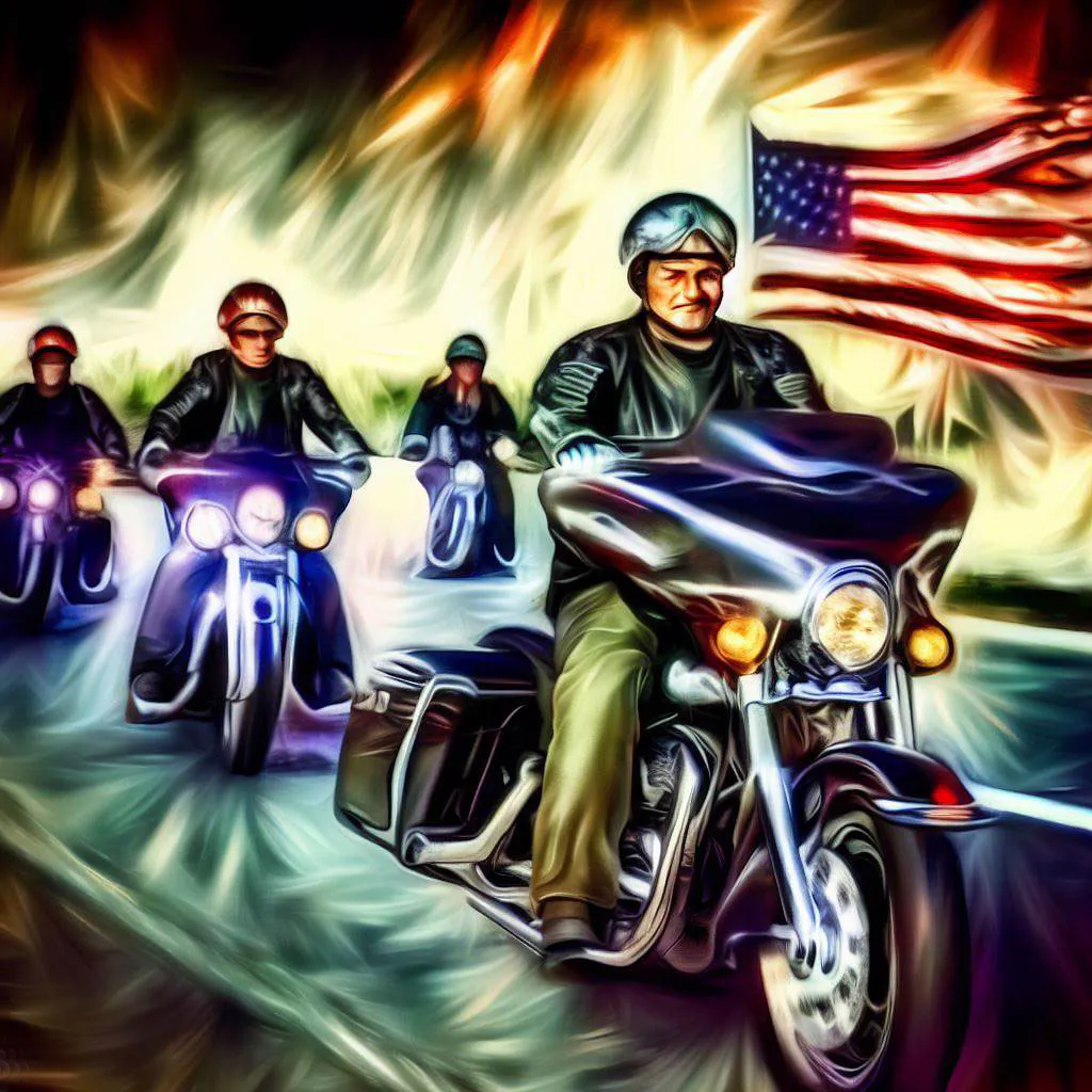 imagem de passeio animado de motocicleta - saiba mais sobre o rolling thunder motorcycle rally em washington, dc com Riders Share, uma empresa de aluguel de motocicletas peer-to-peer.