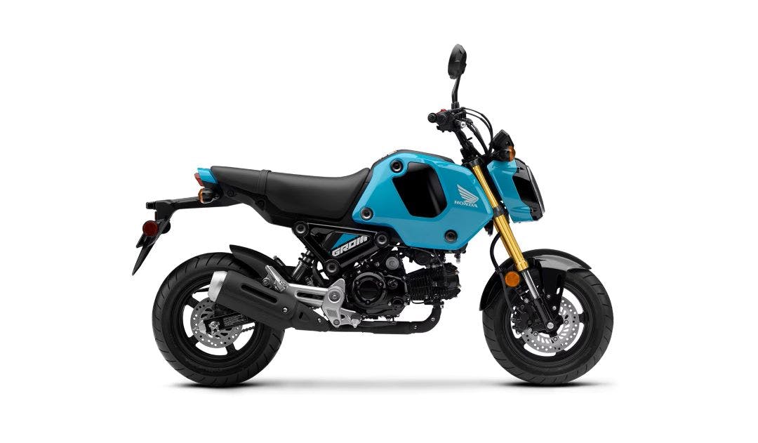 stock picture of a blue honda grom motorcycle - fuel efficient motorcycles