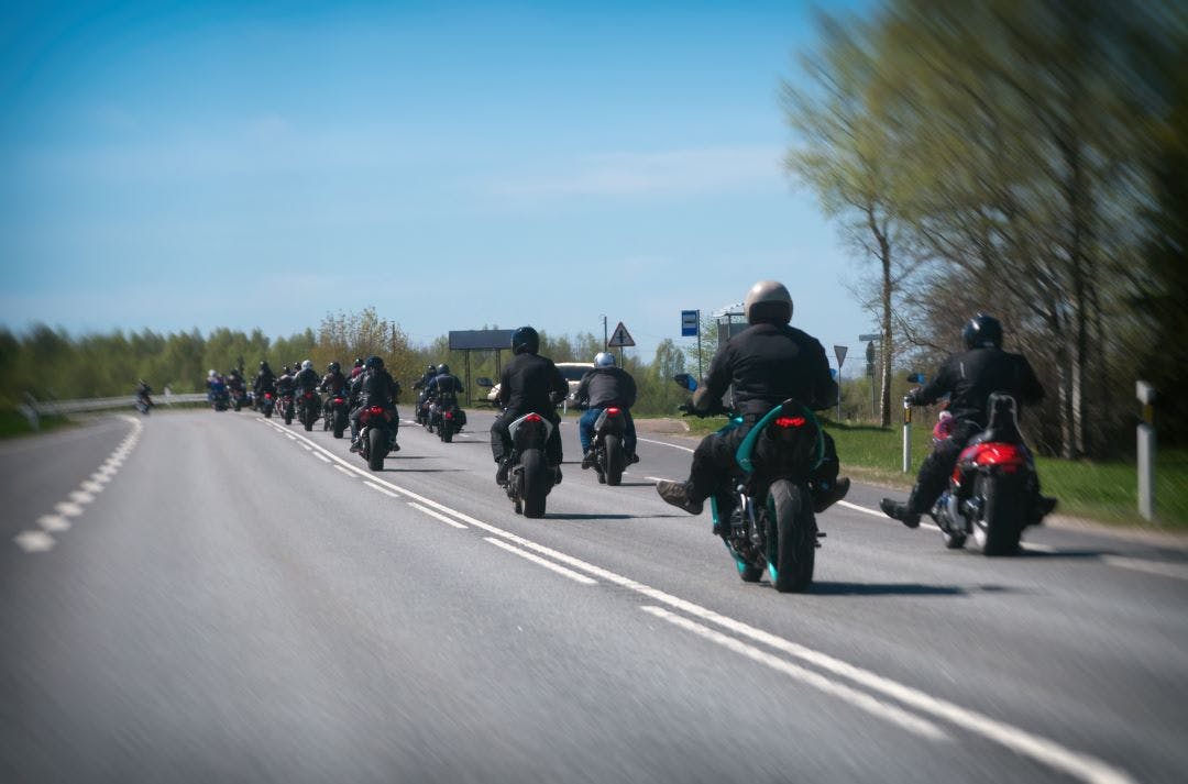 group of motorcycle riders on the road motorcycle clubs in LA