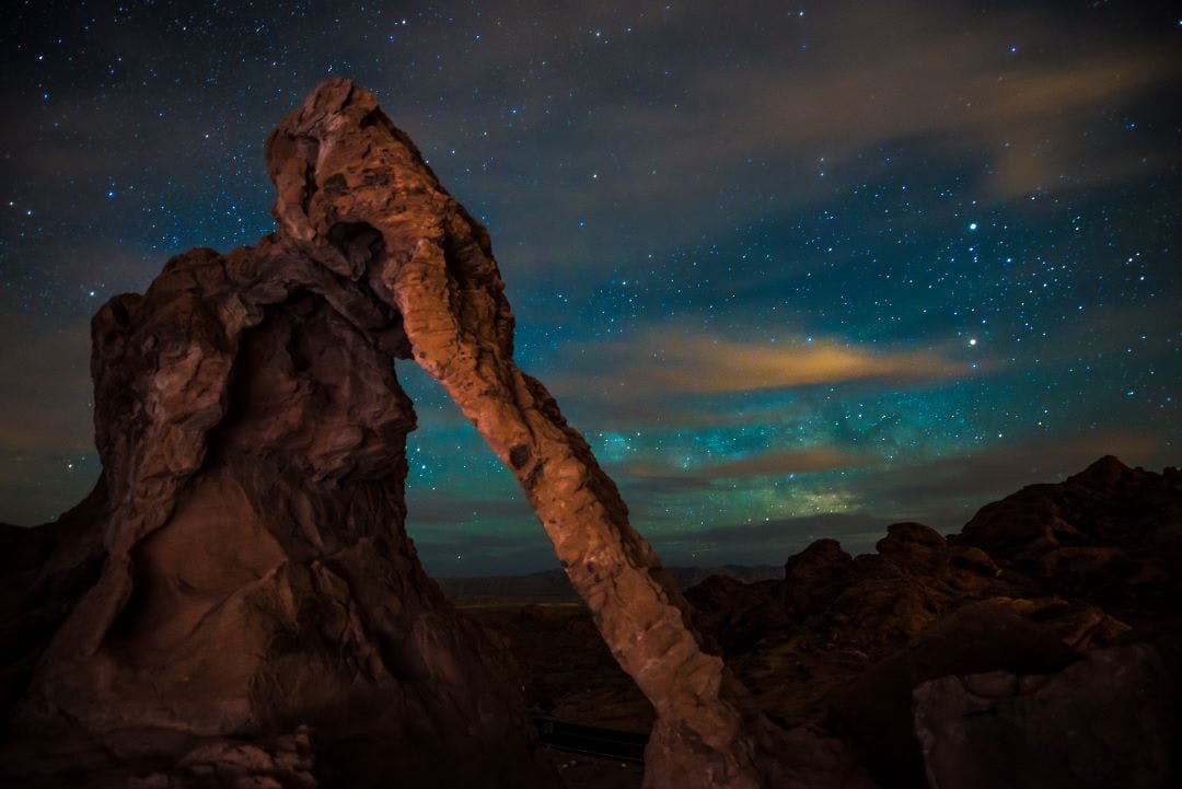 Elephant Rock at night Valley of Fire Nevada - 10 day trips from Las Vegas