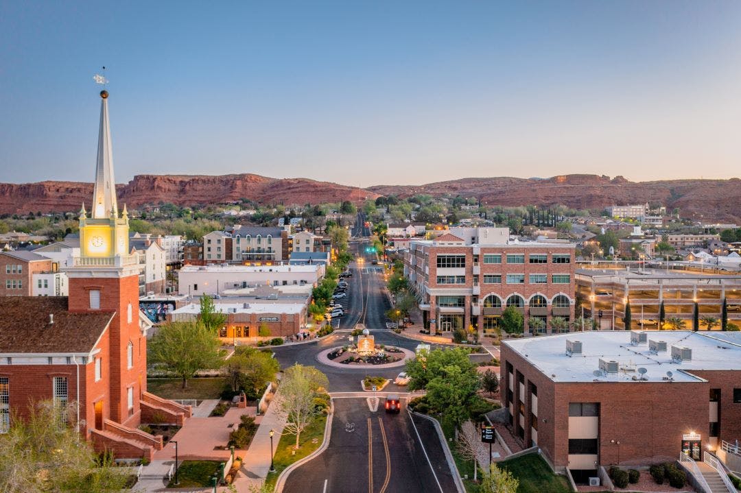 scenic picture of the historic downtown of saint george utah las vegas to zion national park road trip