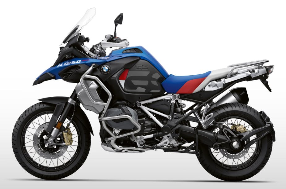 stock picture of a 2024 BMW R1250GS Adventure rally color scheme top sport touring motorcycles