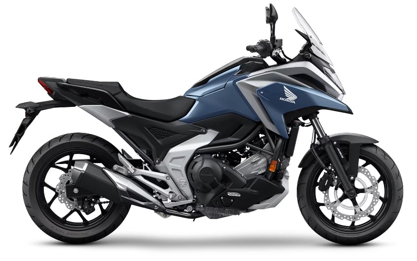 stock picture of a 2024 Honda NC750X matte nightshade blue top sport touring motorcycles