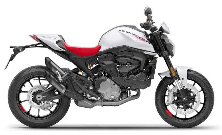 picture of a new 2024 ducati monster plus in the new iceberg white guide and specifications for the new ducati monster plus motorcycle