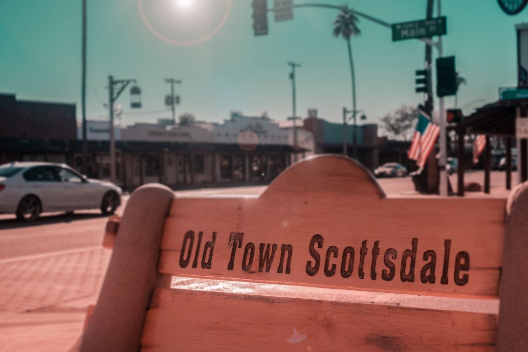 picture of bench in the old town of scottsdale whats there to do in scottsdale travel guide