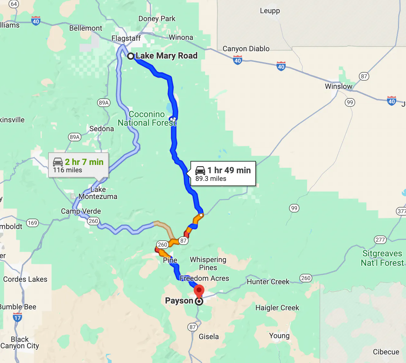 Viaje en motocicleta por Lake Mary Road de Flagstaff a Payson con Riders Share