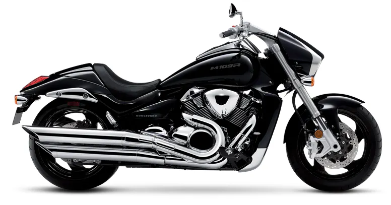 foto de arquivo de uma 2025 Suzuki Boulevard M109R preta das melhores motocicletas cruzeiras