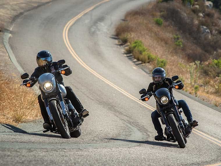 Harley-Davidson motorcycles ridden toward Sturgis, South Dakota.