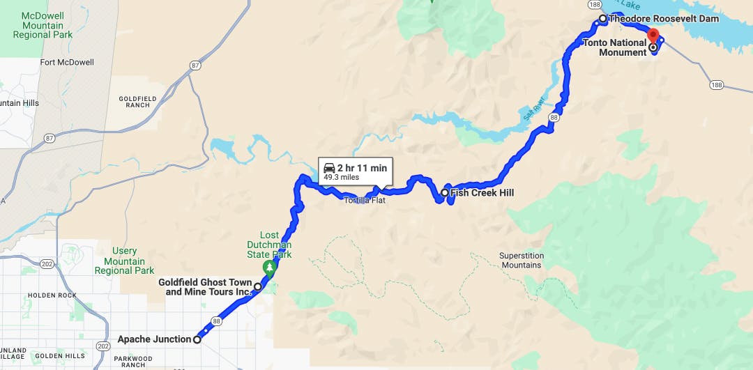 map of apache trail ride top 10 motorcycle rides in arizona