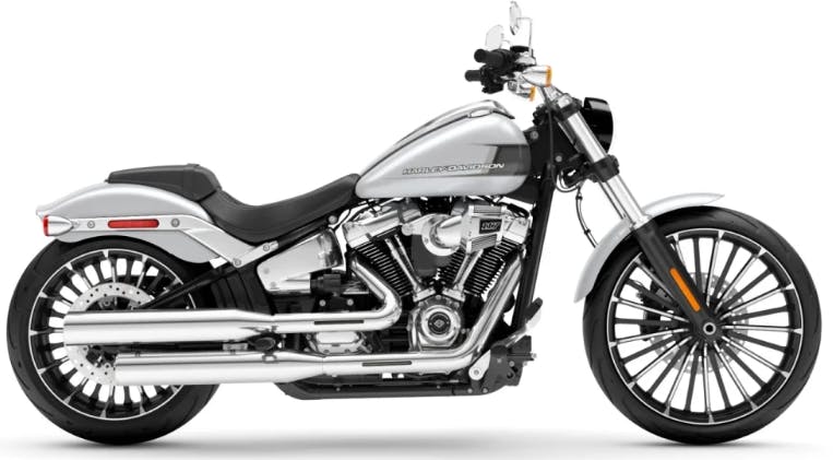 stock picture of a silver 2024 harley breakout best stock chopper motorcycles