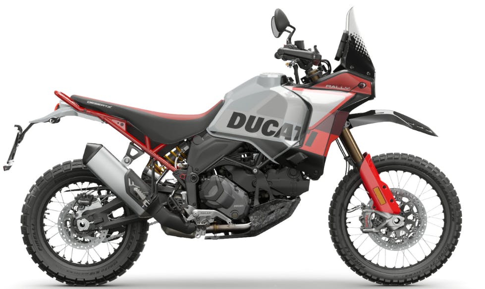 right side view of 2024 ducati desertx rally guide and specifications for the new 2024 Ducati DesertX Rally