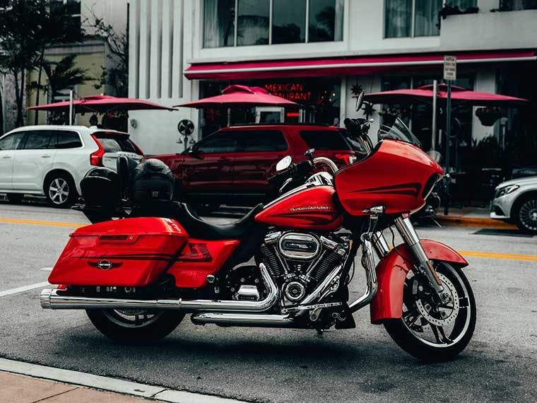 Harley-Davidson motorcycle rental in Miami.