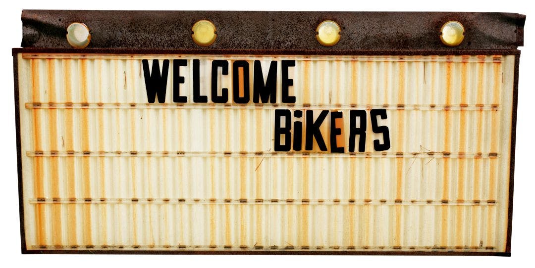 welcome bikers sign Myrtle Beach Bike Week Info - May 9-18th, 2025