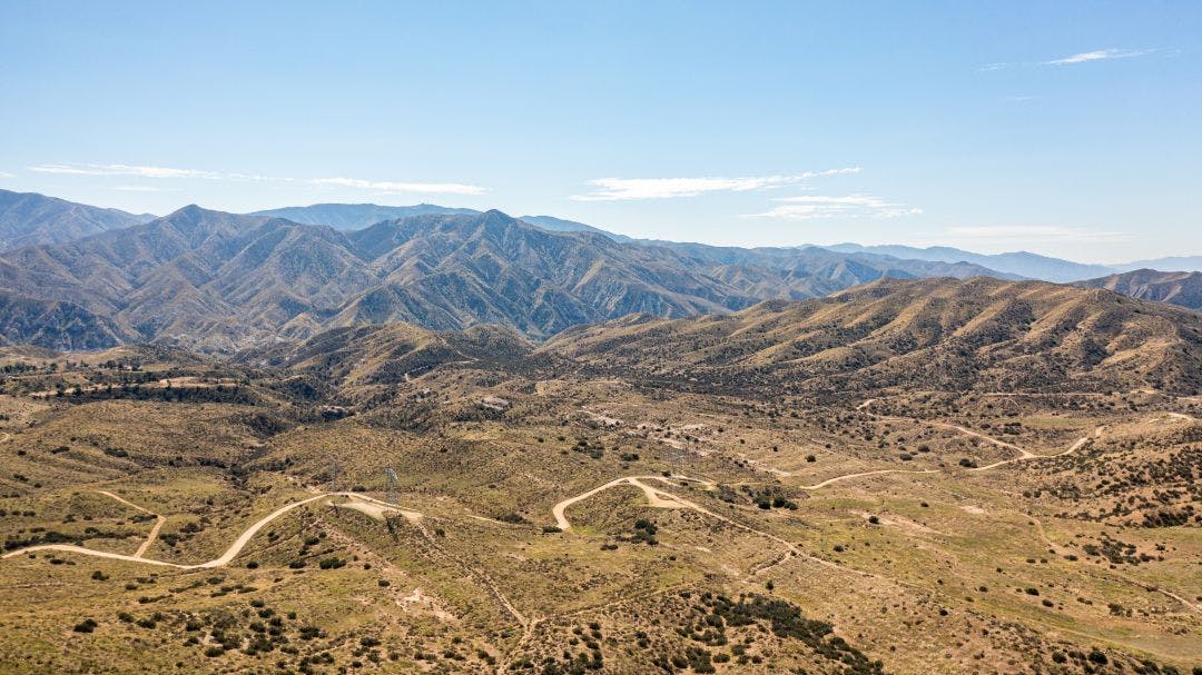 Aerial View of California Mountains in Julian, California Best Motorcycle Rides in Palm Springs, California