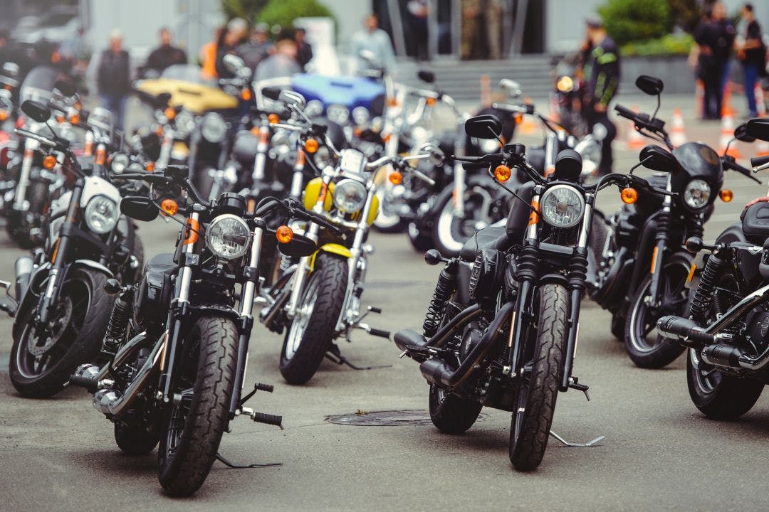 motorcycles stand in a row on the site List of Motorcycle Clubs in Orlando, Florida