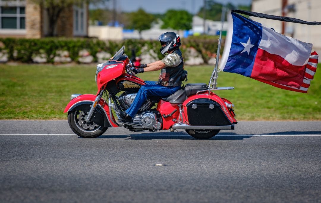 Texas Motorcycle with flags Find Houston Motorcycle Clubs & Join the Community