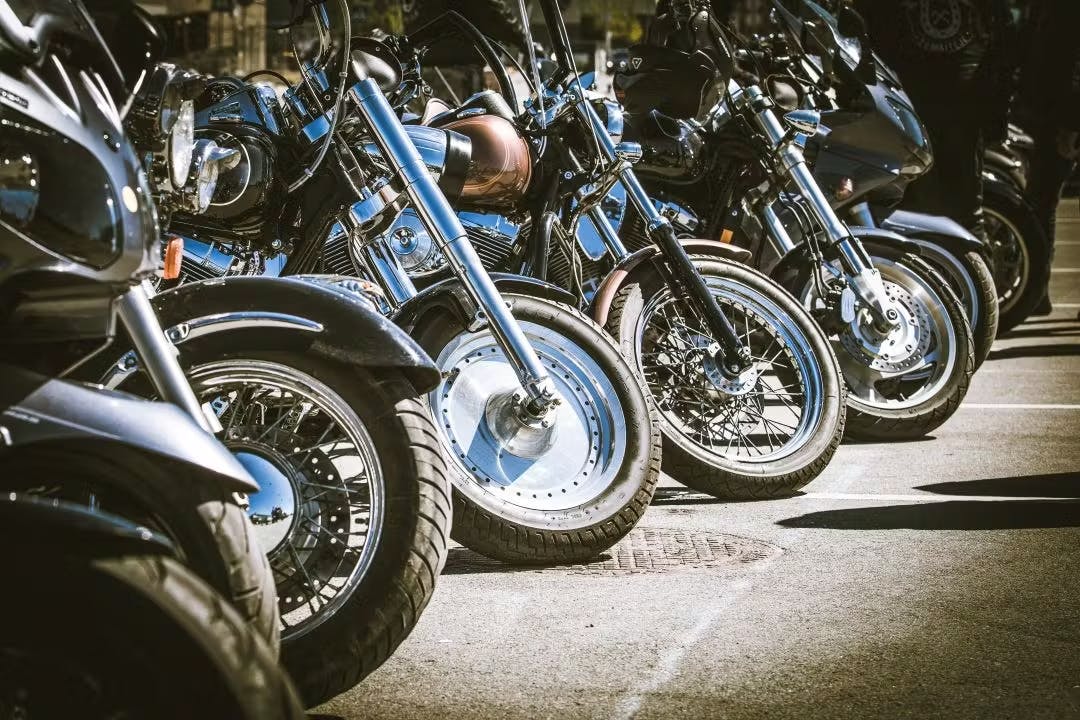 image of motorcycles in a row - best motorcycles for tall riders 