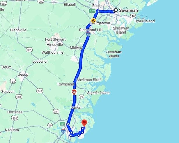 route 7 savannah to st simons island Best Motorcycle Rides in Georgia