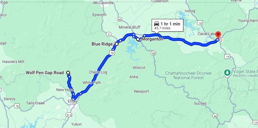 rota 3 região Blue Ridge Melhores Passeios de Moto em Geórgia