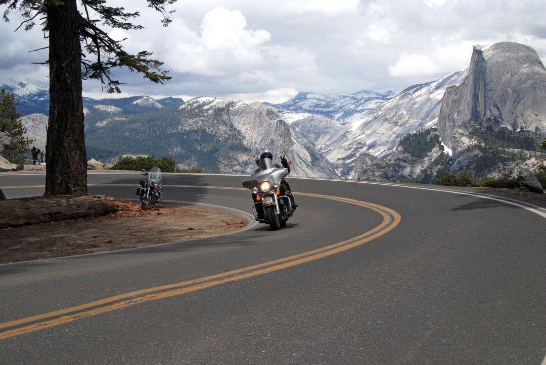 motorcycle riding in Yosemite National Park International Motorcycle Driving Permit in USA for UK Travelers