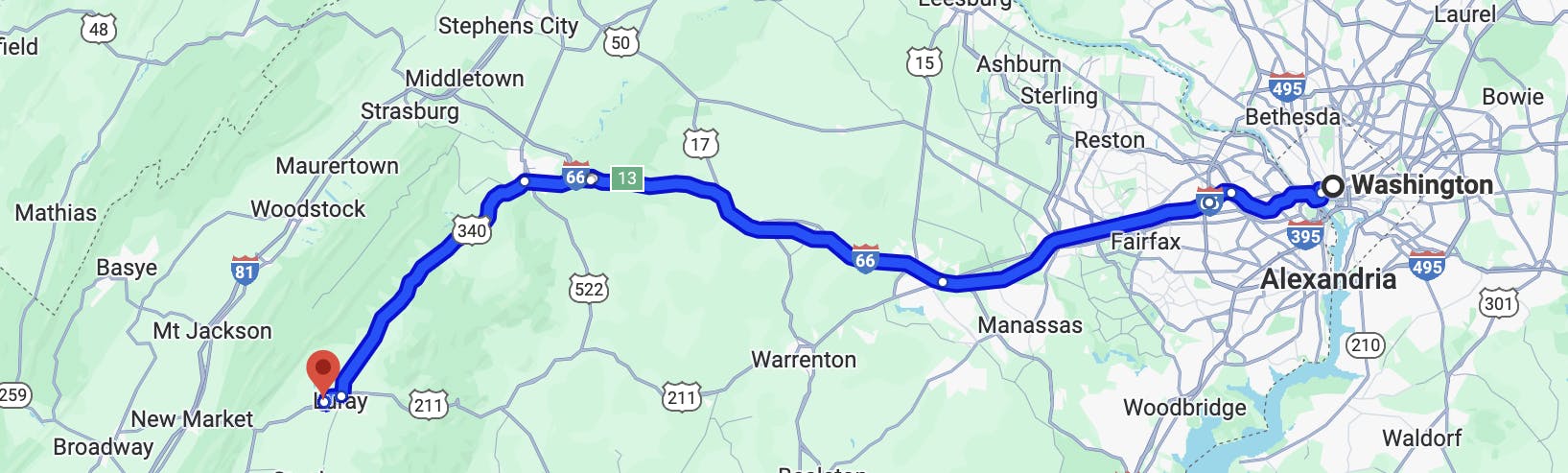 best dc motorcycle ride - Trail from D.C. to Luray Caverns