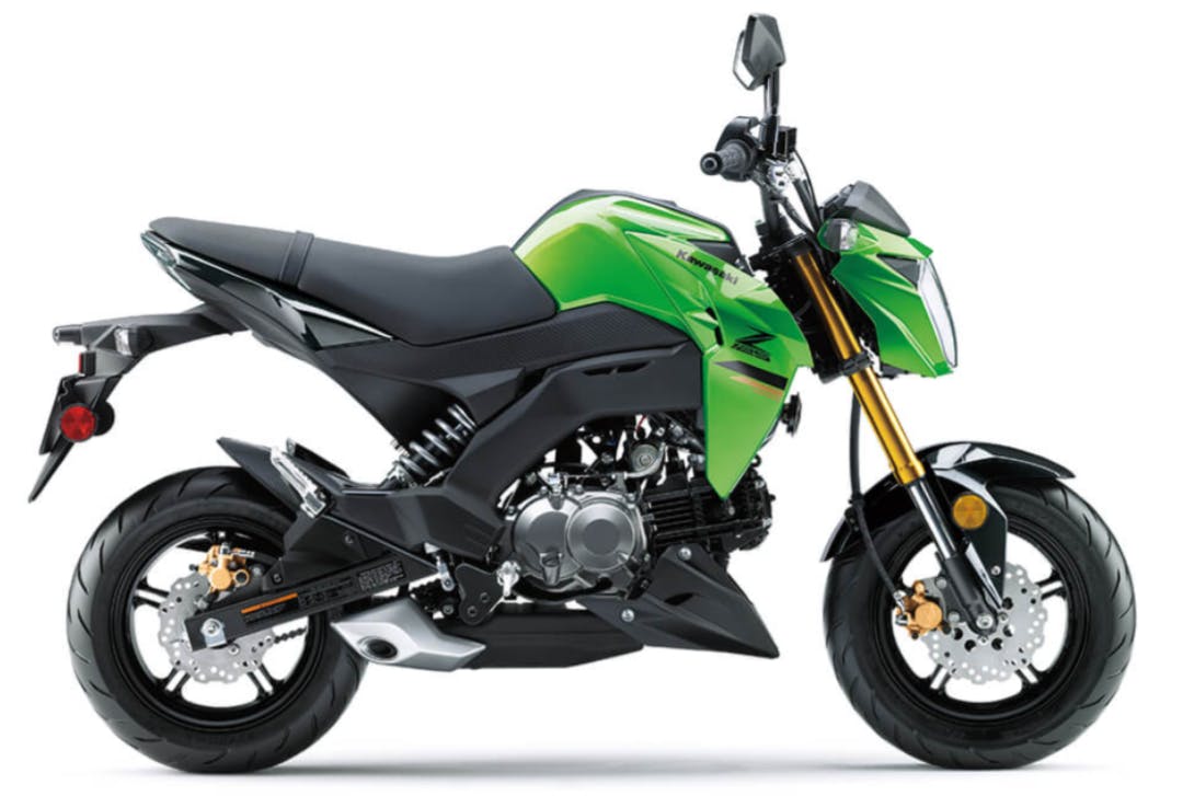 stock picture of a 2024 Kawasaki z125 best motorcycles under 300cc