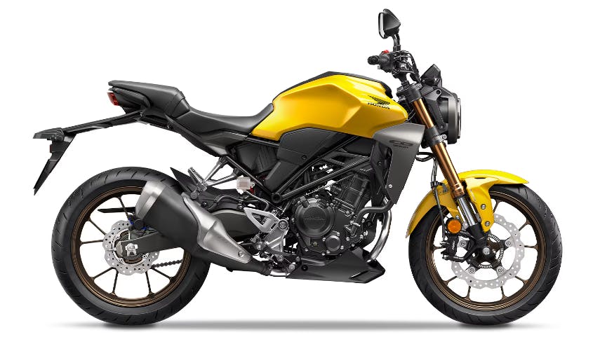 stock picture of a Honda CB300R cheap but reliable beginner motorcycles