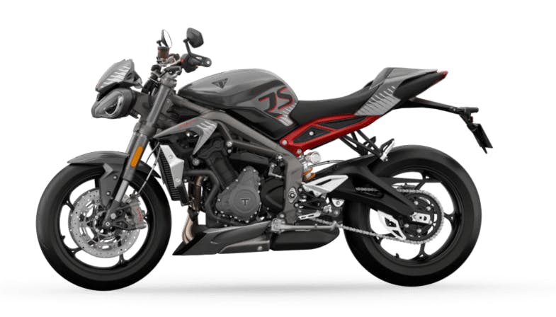 stock picture of a black, grey, and red triumph street triple rs choosing your second bike
