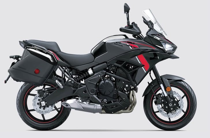 Stock picture of a black and red Kawasaki Versys 650 choosing your second motorcycle