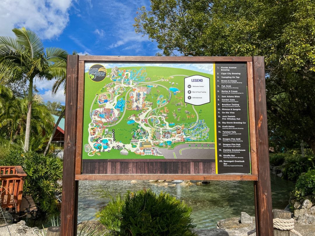picture of a map outside of busch gardens florida best day trips in florida