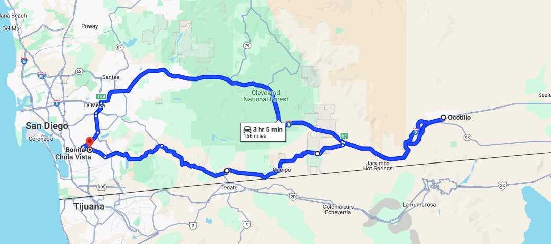 bonita to Ocotillo Best Motorcycle Roads in San Diego, California - Part 2