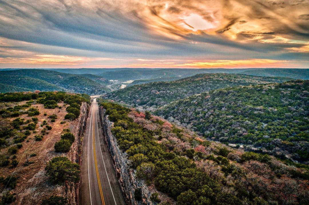 texas hill country sunset Top Texas Hill Country Motorcycle Routes For The Adventurer