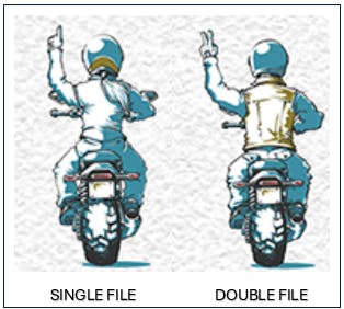 single file_double file Motorcycle Hand Signals You Should Know