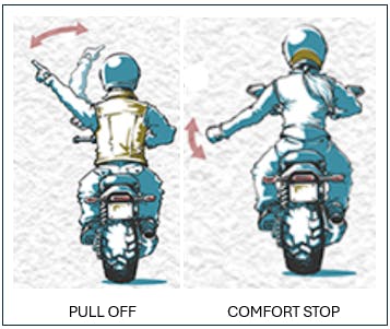 pull off_comfort stop Motorcycle Hand Signals You Should Know