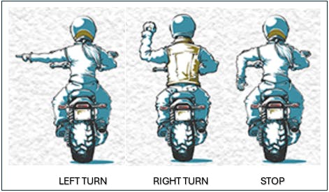 left turn_right turn_stop Motorcycle Hand Signals You Should Know