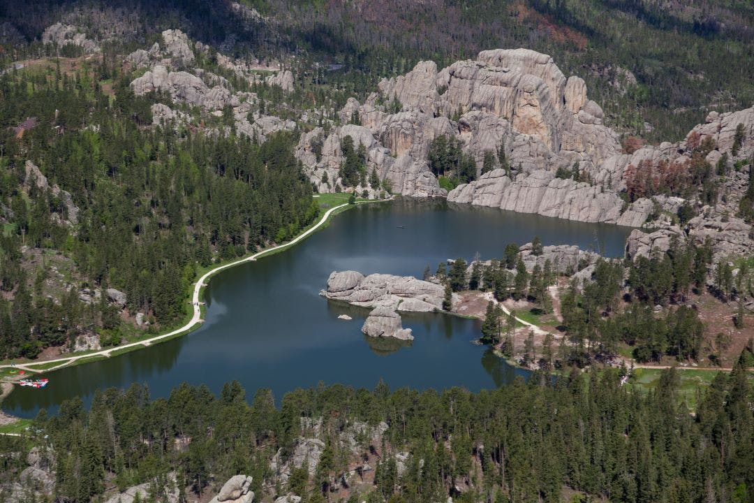 aerial view of sylvan lake south dakota Best South Dakota Motorcycle Rides