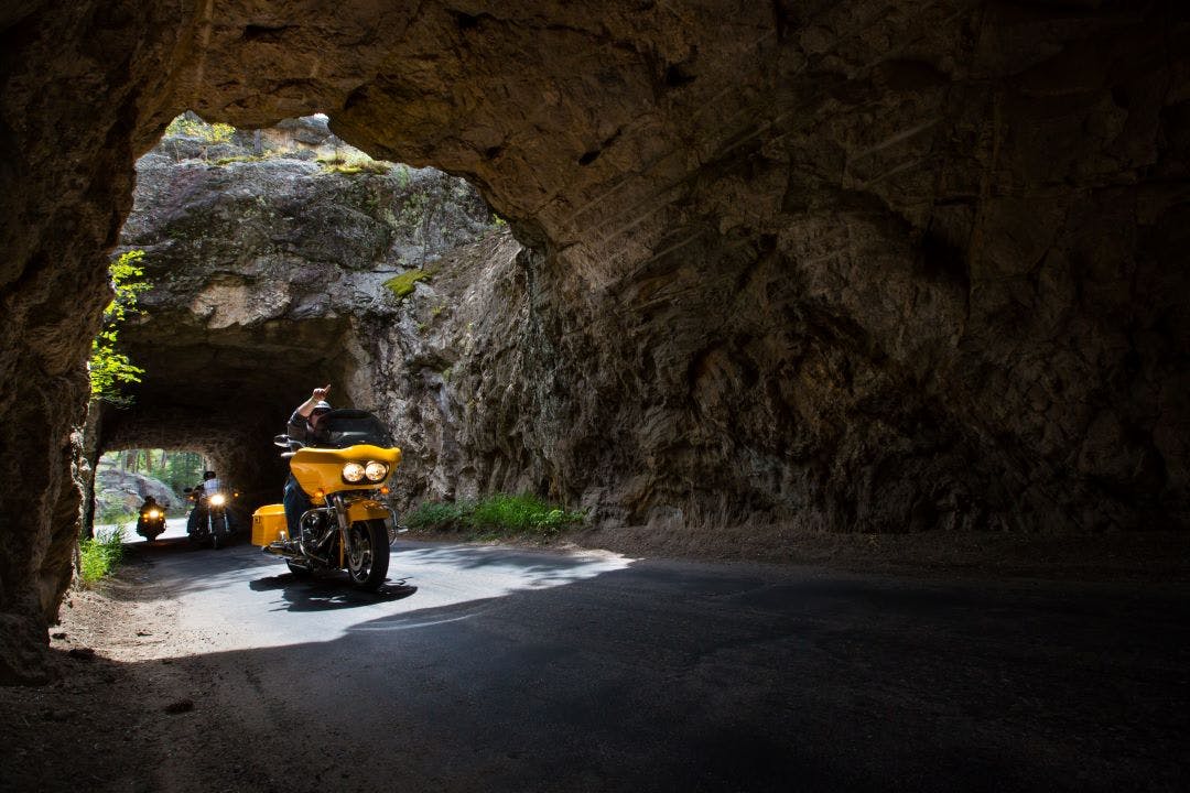 Motorcycles Riding - Black Hills Rock Tunnel Top Destinations for Motorcycle Rentals in 2024-2025