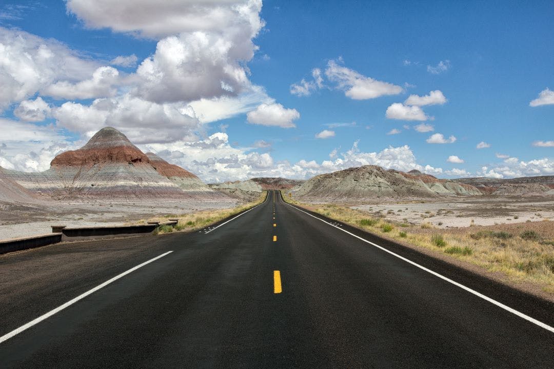 road in the mountains of painted desert national park historic route 66 arizona Top Destinations for Motorcycle Rentals in 2024-2025