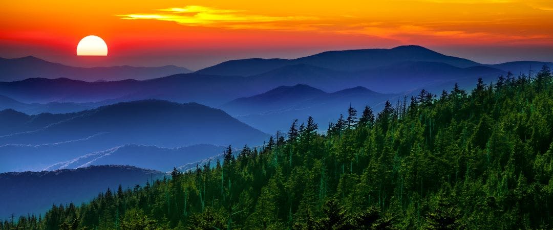 Smoky mountain sunset Best Motorcycle Rides in the Great Smoky Mountains