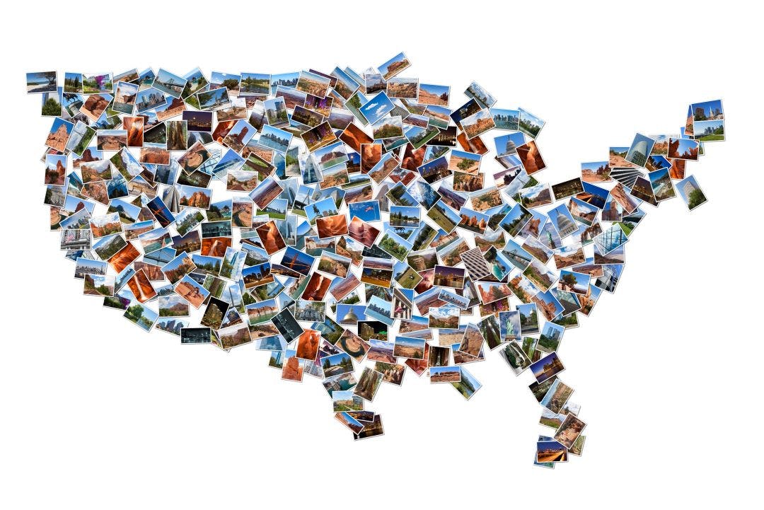 usa map shape drawn with pictures Exploring the United State's National Parks by Motorcycle