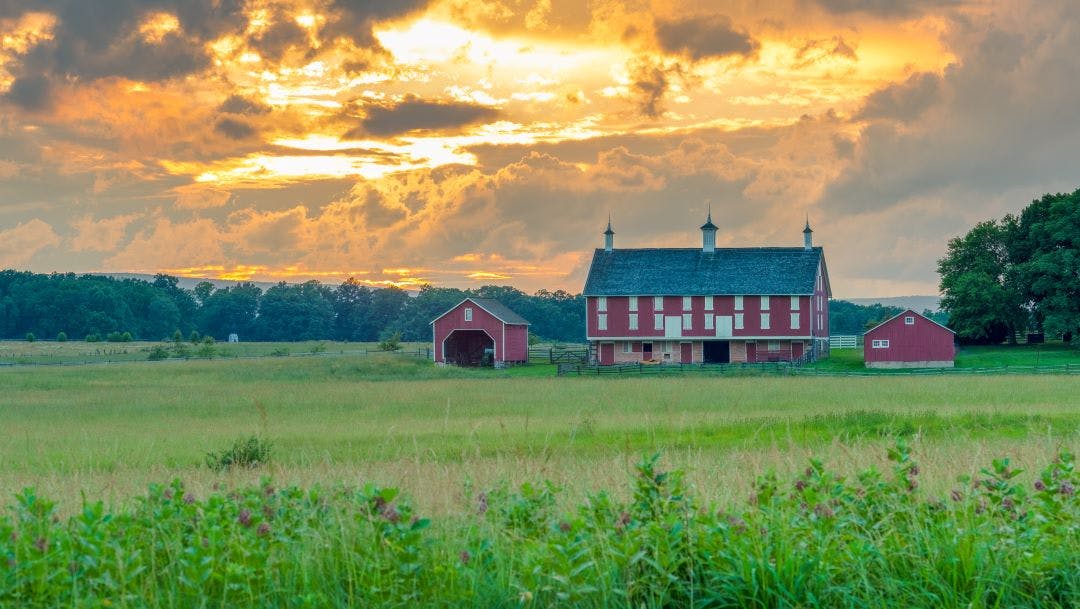 Dramatic Sunset at the Codori Barn in Gettysburg, Pennsylvania Top Northeastern USA Motorcycle Destinations