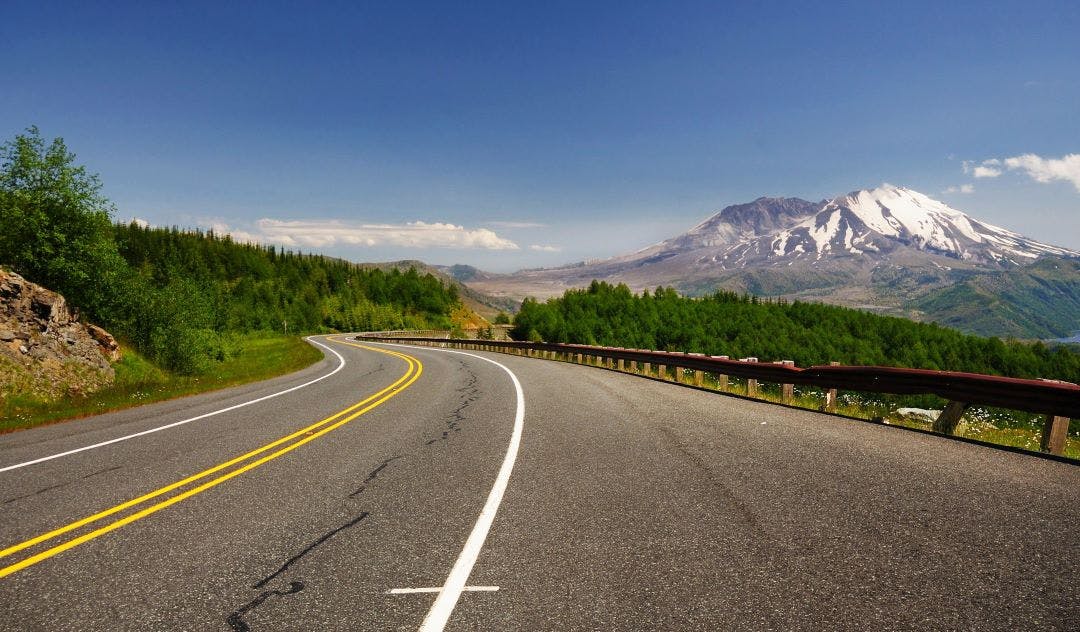 Mount st helens from road Is Washington State a Good Place to Ride a Motorcycle?