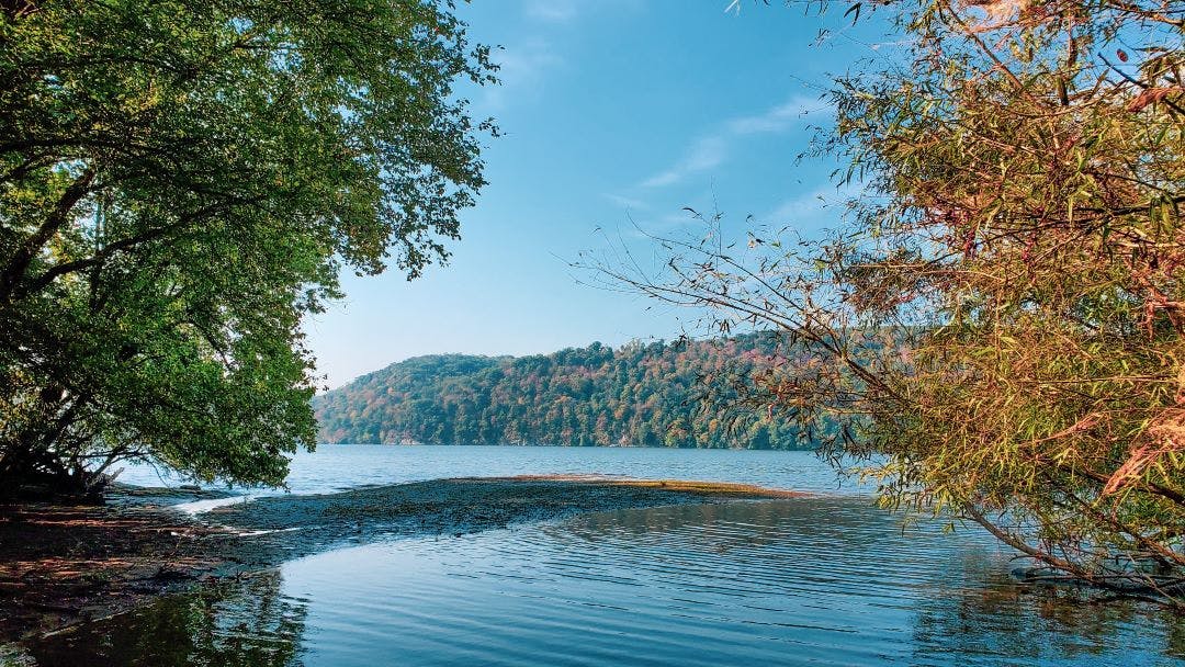 Susquehanna River in the fall. River bank Pennsylvania's Best Motorcycle Rides