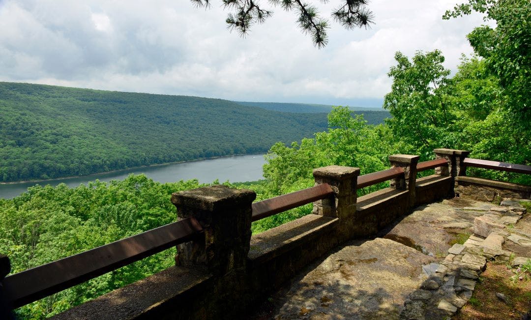 Overlook high on the ridge under grey sky in Allegheny national forest Pennsylvania's Best Motorcycle Rides