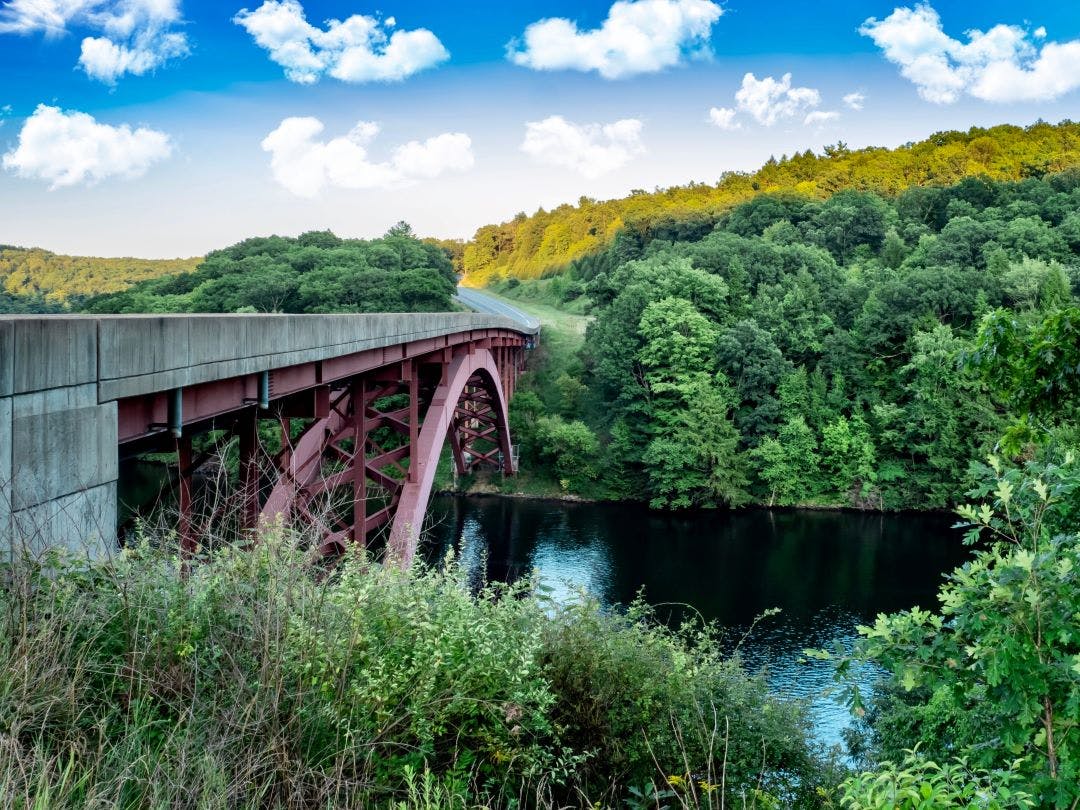 bridge over the clarion river near clarion pennsylvania Pennsylvania's Best Motorcycle Rides