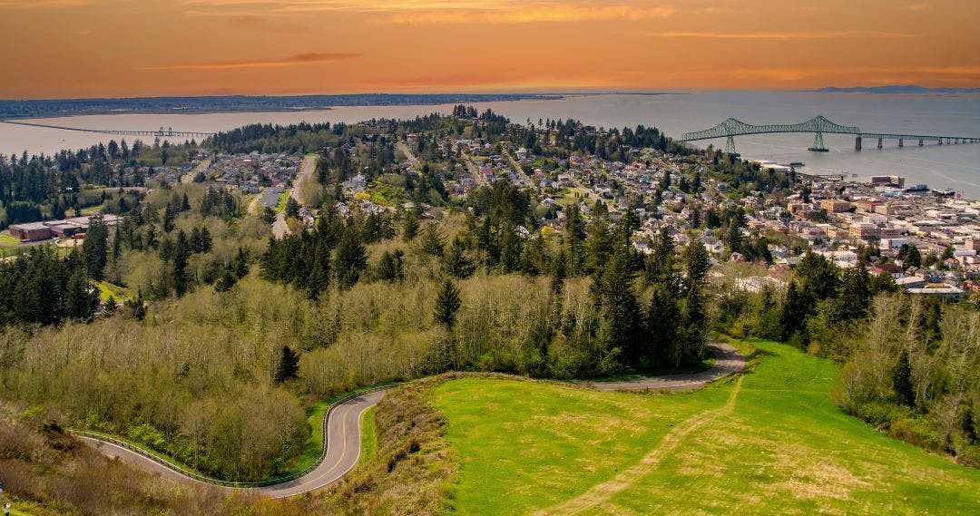 City of Astoria Oregon and the 4.2 mile long Astoria Megler bridge spanning the Columbia River The Perfect Pacific Northwest Motorcycle Trip